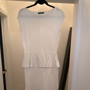 Lauren Ralph Lauren Dresses - Cream sleeveless peplum knee length dress. Lauren Ralph Lauren Dresses - Cream sleeveless peplum knee length dress.
